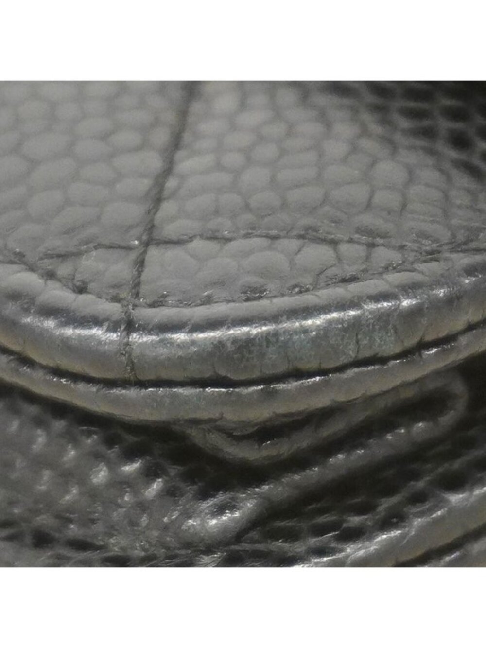 Chanel Shoulder Wallet Quilted Caviar Leather Black Silver - Picture 5 of 10